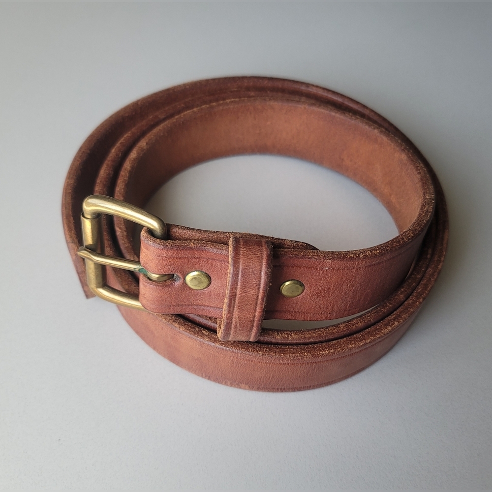 Mens 56 Inch Heavy Duty Solid Leather Work Wear Belt